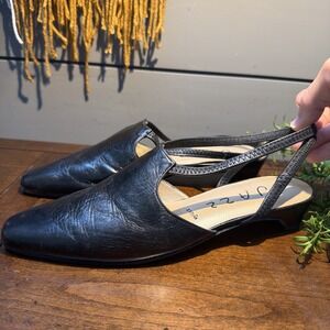 Vintage JAZZ Espana Women's Shoes Sz 7 Black Leather Heels Made in Spain EUC